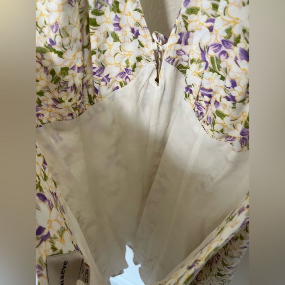Maeve Sleeveless Halter Mini Dress Halter Floral Mini Anthropologie size M - Picture 7 of 11